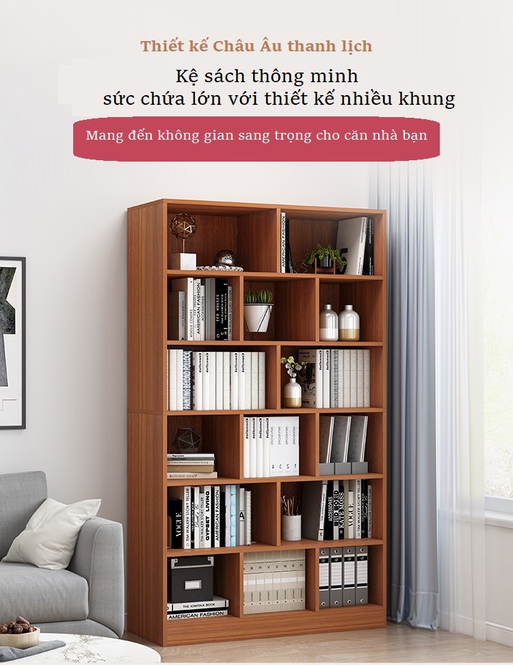 Kệ Để Sách Gỗ Để Sàn Cao Cấp FIVO Mẫu FB70 Nội Thất Lắp Ráp Đơn Giản Gỗ MDF Phủ Melamine Chống Trầy Xước Và Chống Thấm Nước Bề Mặt