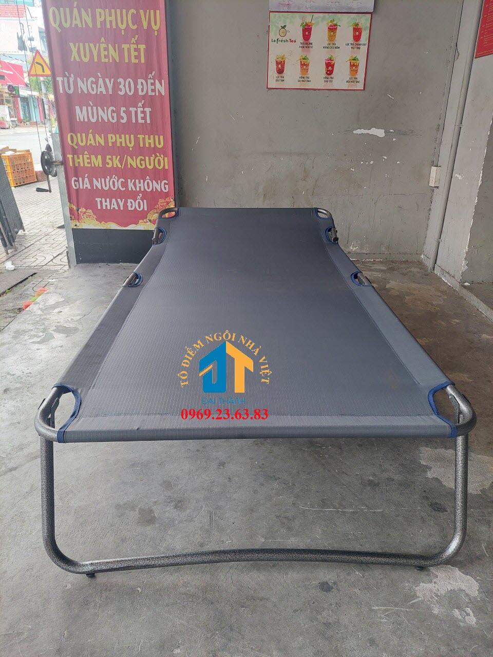 Giường xếp vải nhập rộng 0.9m dài 1m9
