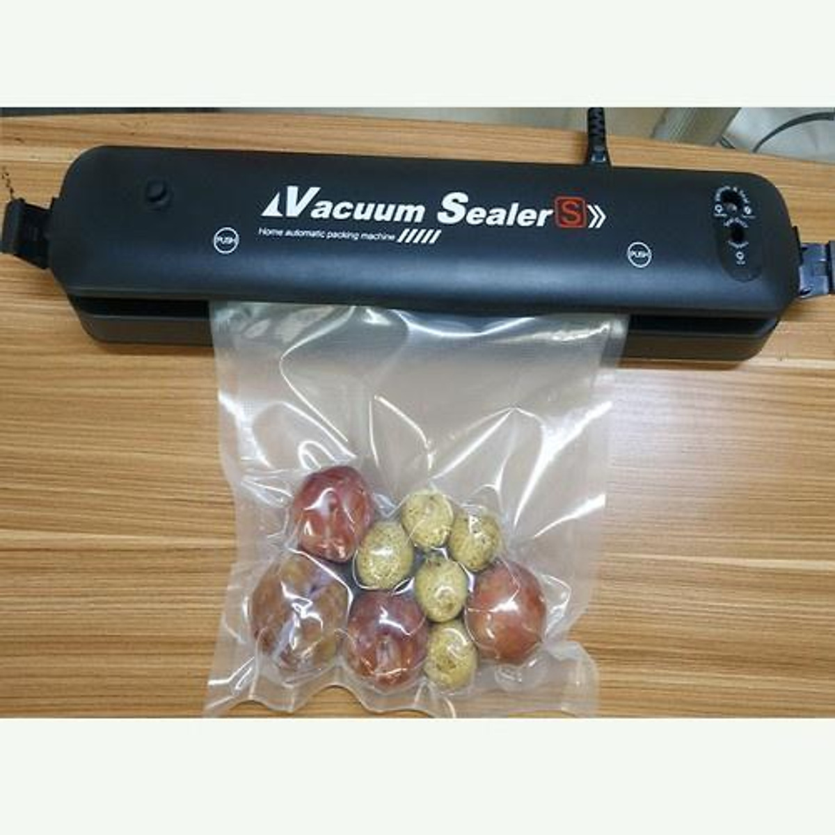 Hút chân không bảo quản thực phẩm Vacuum Sealer mini cao cấp tự hàn miệng tiện dụng #tặng kèm túi hút chân không