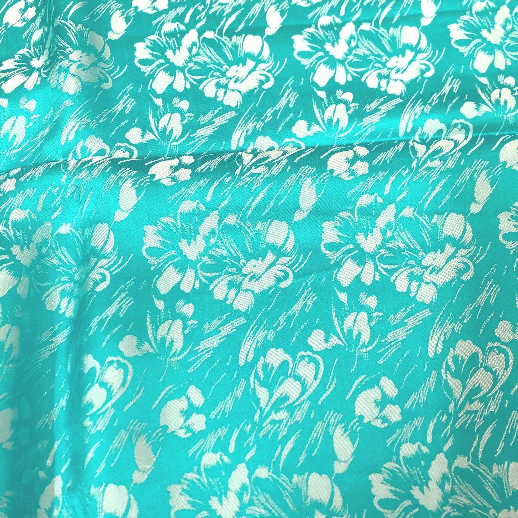 Vải Lụa Tơ Tằm Palacesilk hoa lan màu xanh may áo dài và các loại váy áo, khổ rộng 90, dệt thủ công, bền đẹp &amp; thoáng mát