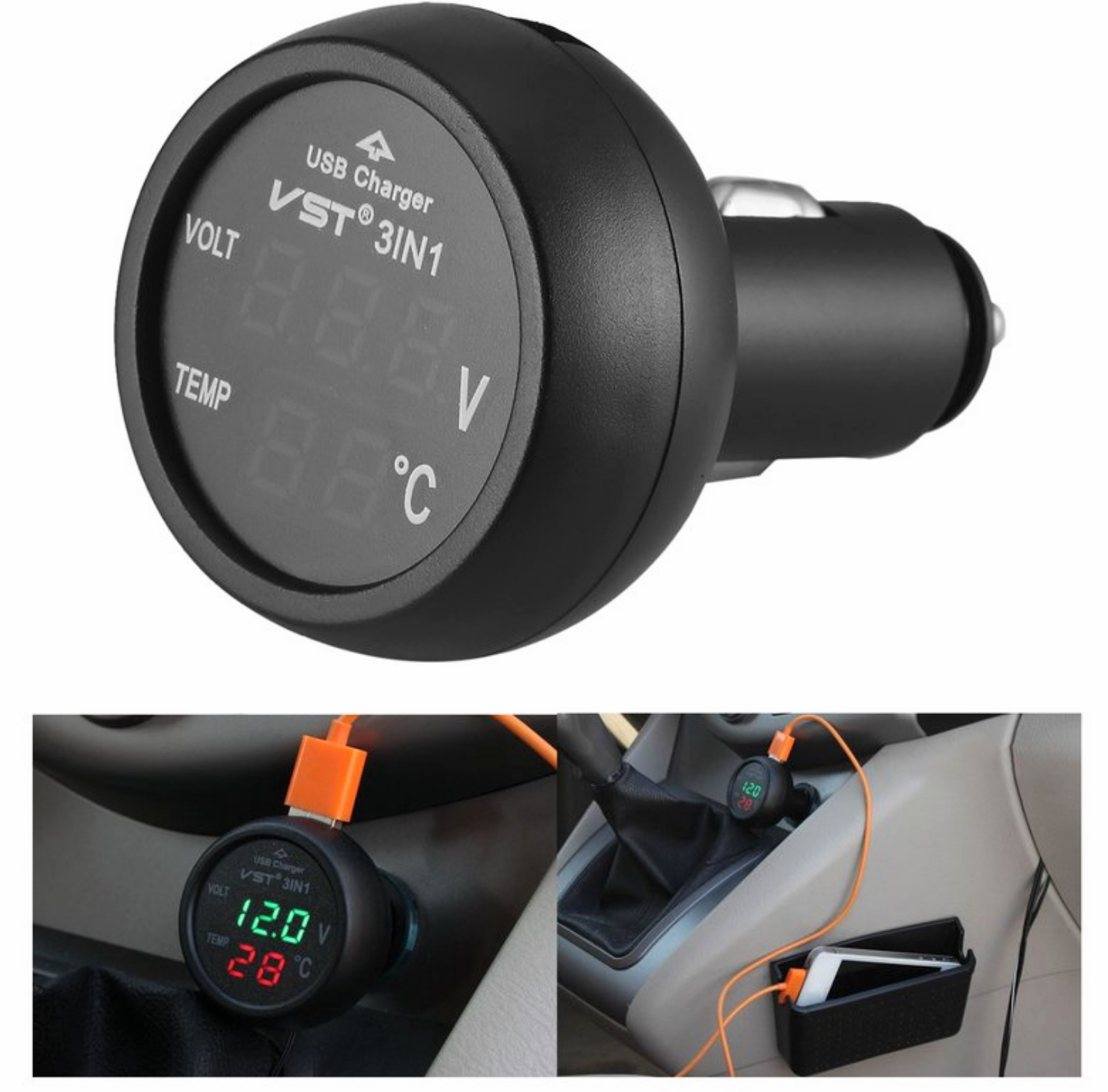 SIÊU GIÁ VỚI 1 TẨU SẠC ĐIỆN THOẠI BÁO VON BÁO NHIỆT ĐỘ LED CỰC ĐẸP GẮN TRÊN XE HƠI ÔTÔ CHUẨN CHẤT LƯỢNG