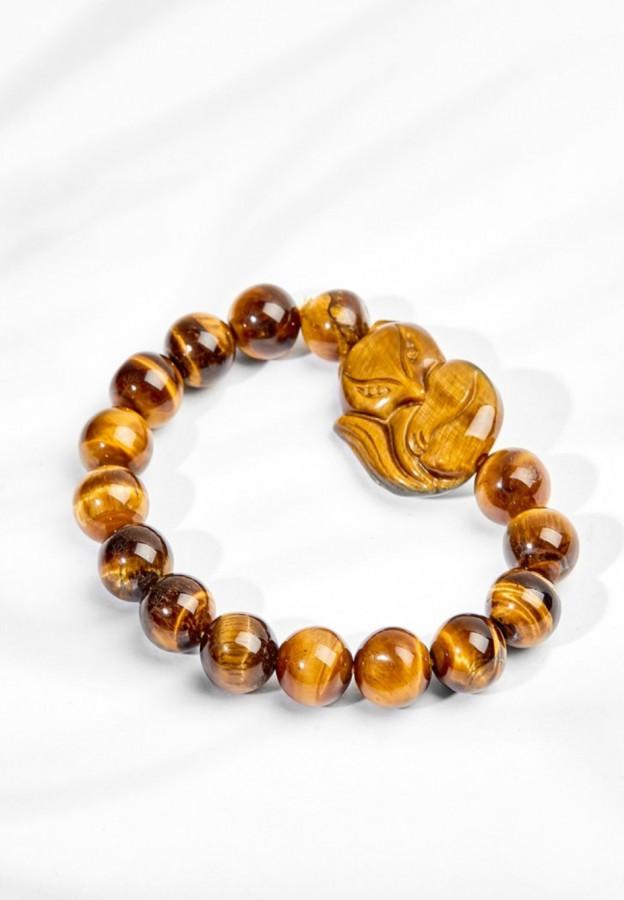 Vòng Tay Hồ Ly Đá Opal Mắt Hổ Nâu Vàng