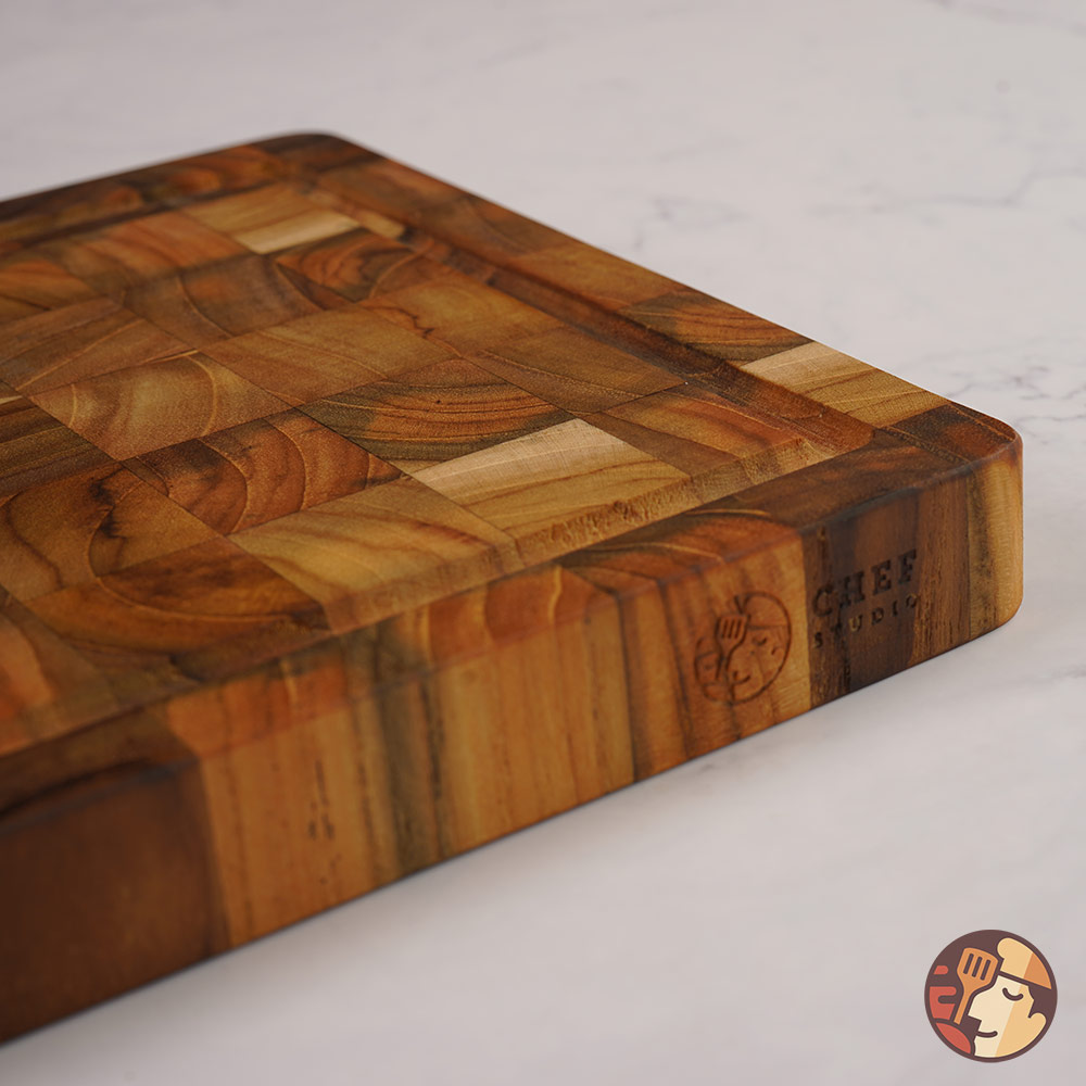 Thớt gỗ Teak Chef Studio cao cấp hình chữ nhật 20x30x2.5 cm, đa dụng, bền đẹp không mủn không mối mọt