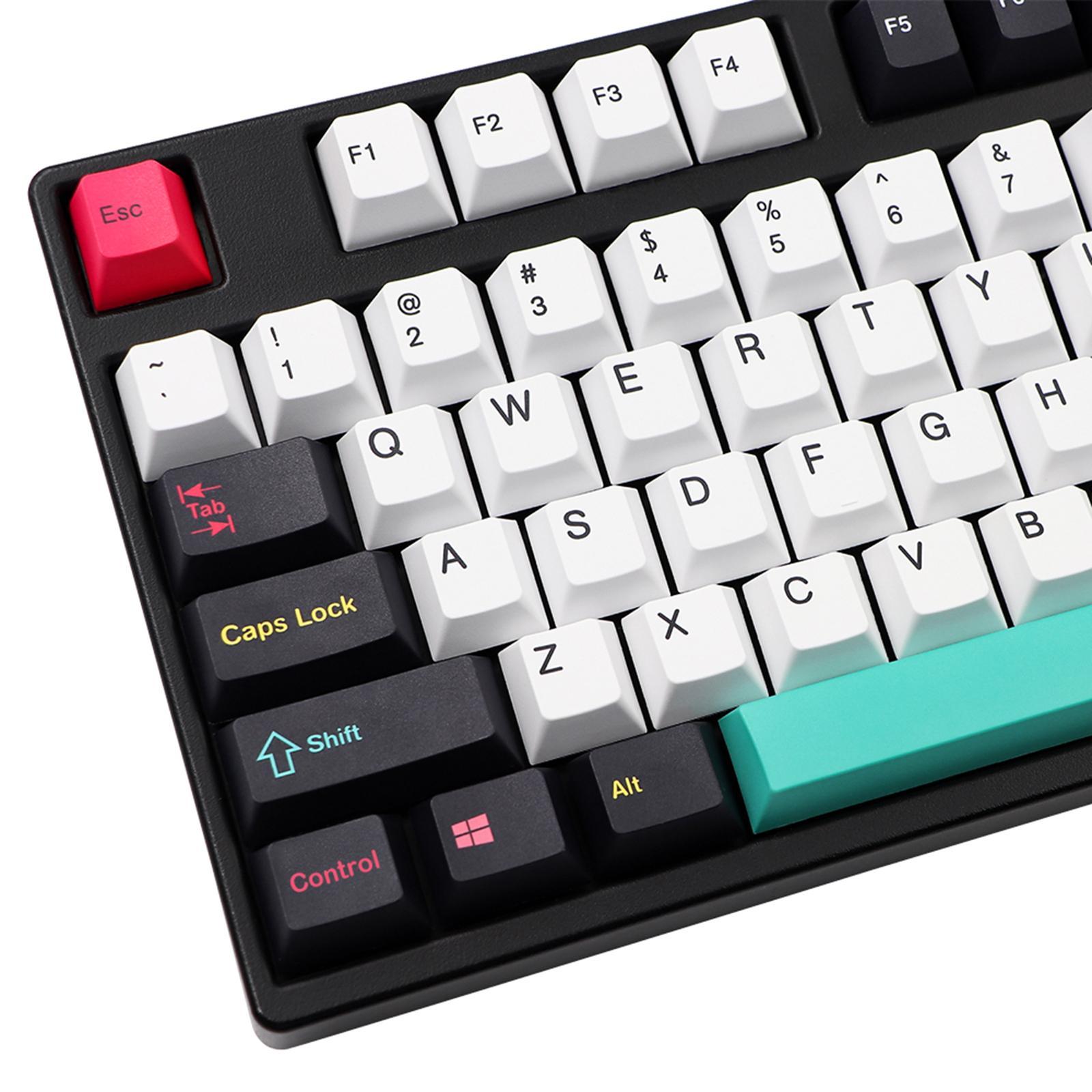 Simple Color Block Style 130-Key Keycaps for Any Size Mechanical Keyboards