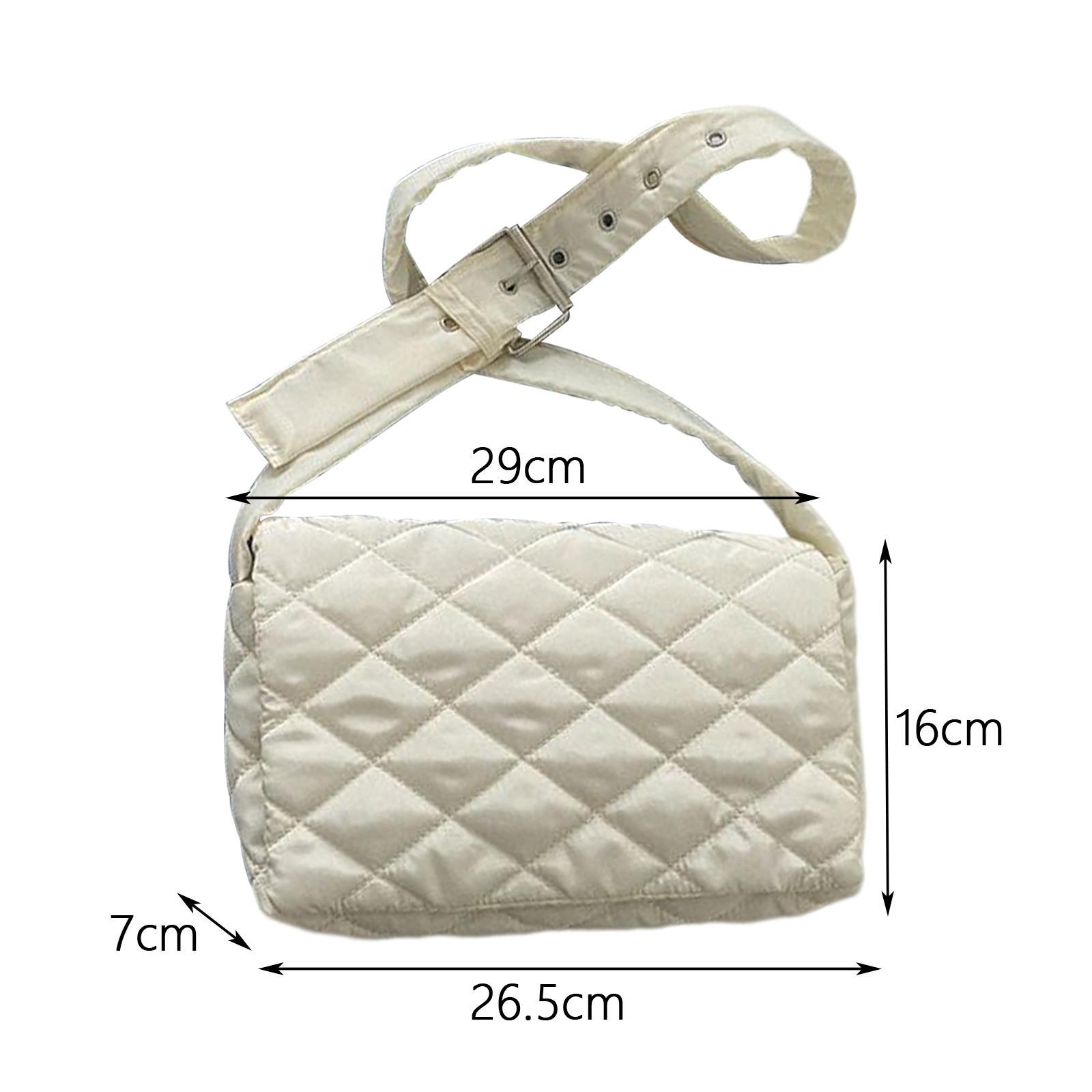 Female Woman Casual Shoulder Bag Soft Quilted Fashion Strap Length 132cm