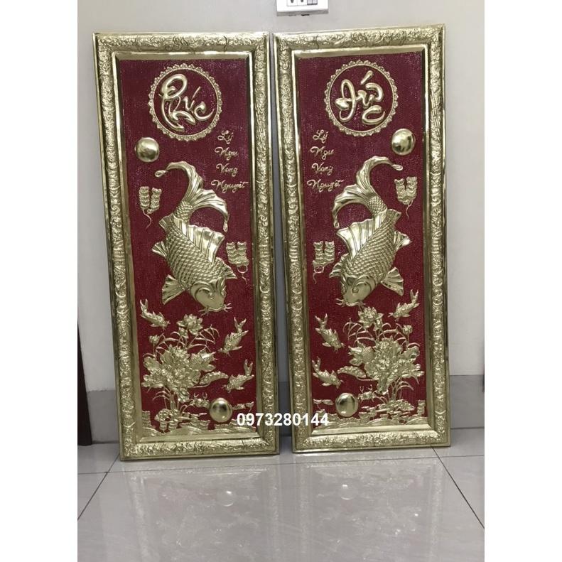 Đôi cá chép bằng đồng liền tấm nguyên chất 40x100cm