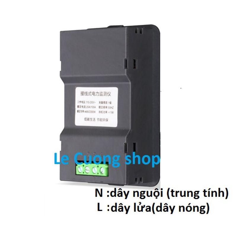 Công tơ điện tử,Thiết bị đo công suất 100A, đồng hồ điện tử hiển thị 6 thông số