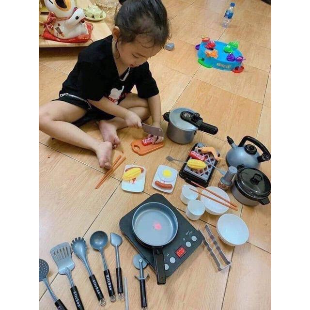 Đồ chơi nấu ăn 36 món - bộ nấu ăn 36 chi tiết an cho bé giúp bé làm quen với các dụng cụ nhà bếp