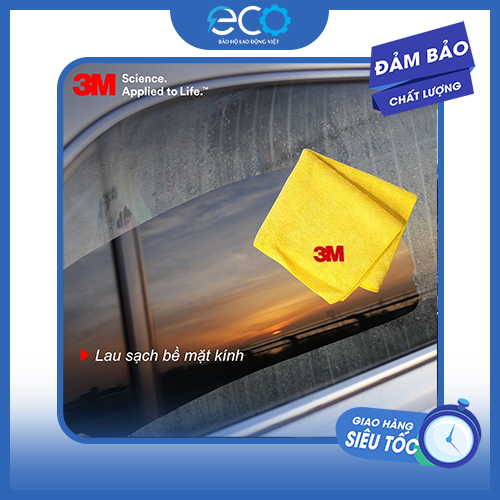 Khăn lau xe ô tô chuyên dụng 3M 50400 VL, sợi Microfiber (siêu mềm chống trầy xước) không để lại xơ vải