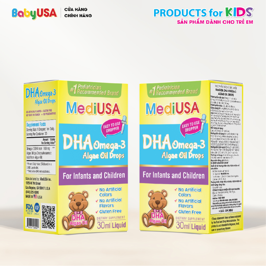 MediUSA DHA Omega 3 Algae Oil Drops - Thực Phẩm Chức Năng