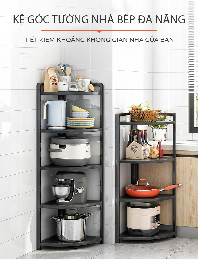 Hình ảnh Kệ nhà bếp kệ lò vi sóng đa tầng khung thép chống ghỉ phủ sơn tĩnh điện thương hiệu IGA - GM119