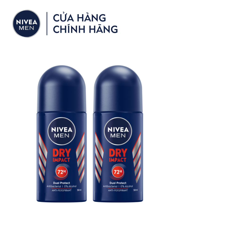 Combo 2 Lăn Ngăn Mùi NIVEA MEN Dry Impact Khô Thoáng  - 81610