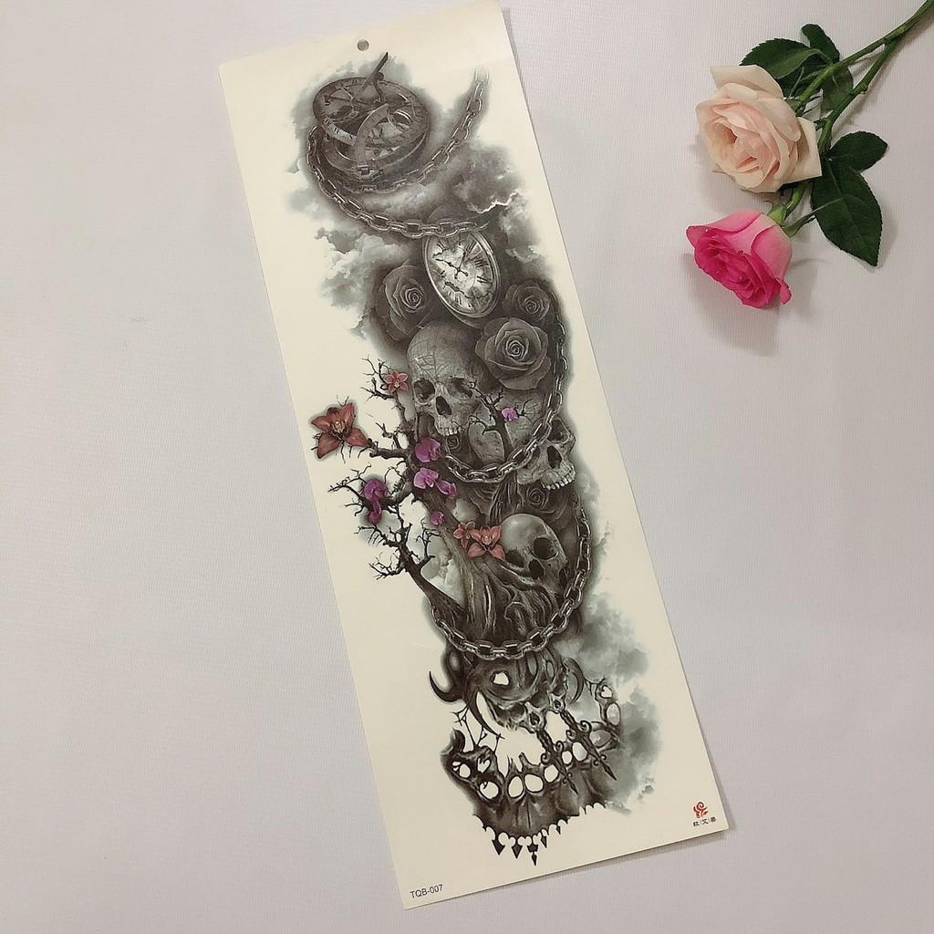 Hình xăm dán kín tay cao cấp màu 17x48cm