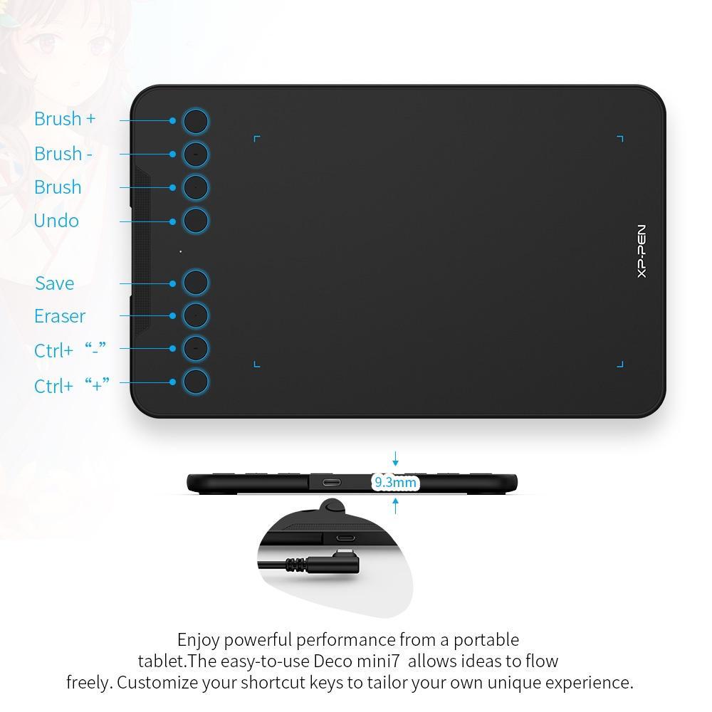 Máy Tính Bảng Vẽ Đồ Họa XPPEN Deco mini7 7Inch Hỗ Trợ Nghiêng & Pin Pe Cho Android