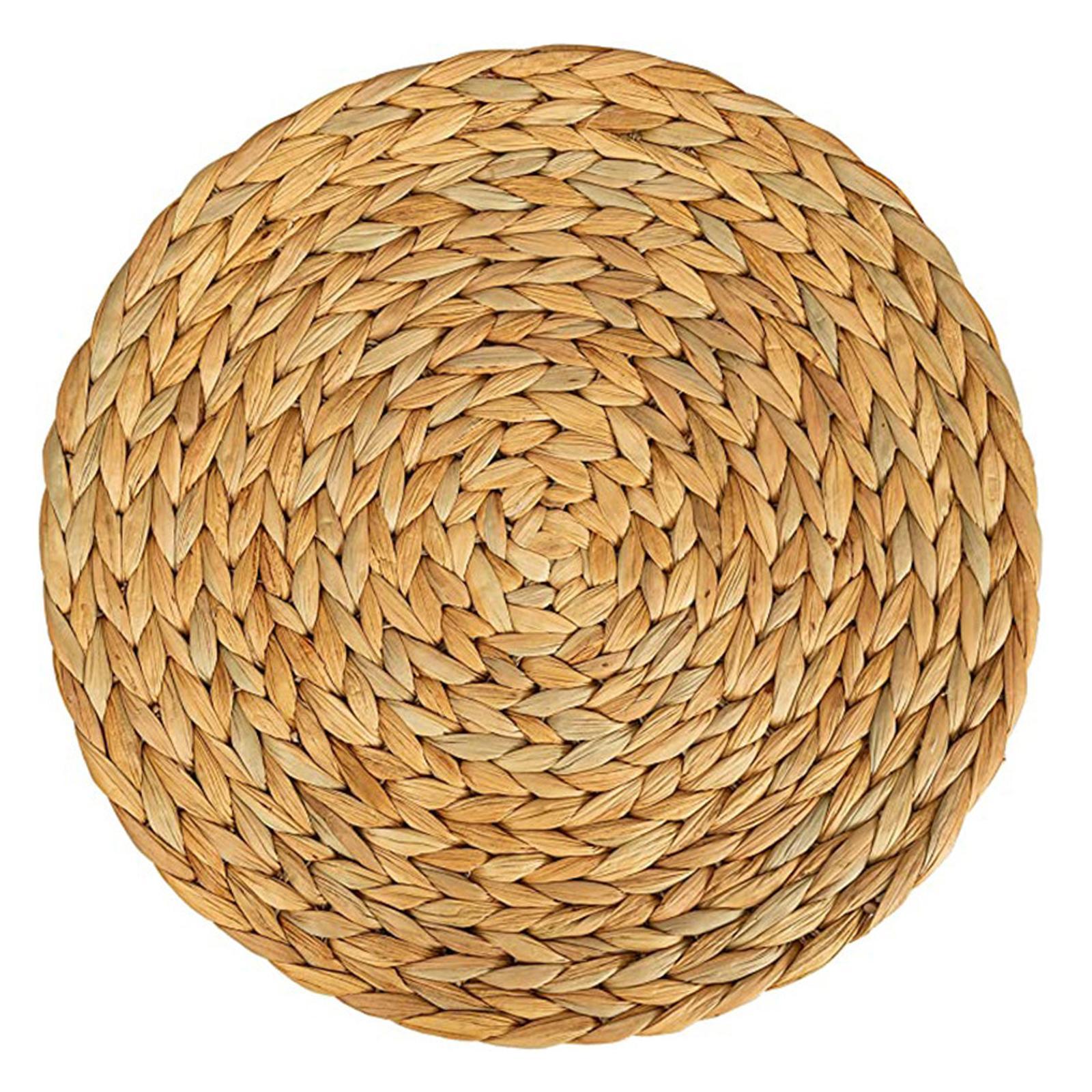 Woven Placemats Heat Resistant Pads Dishes Indoor Coffee Cup Round Table Mat