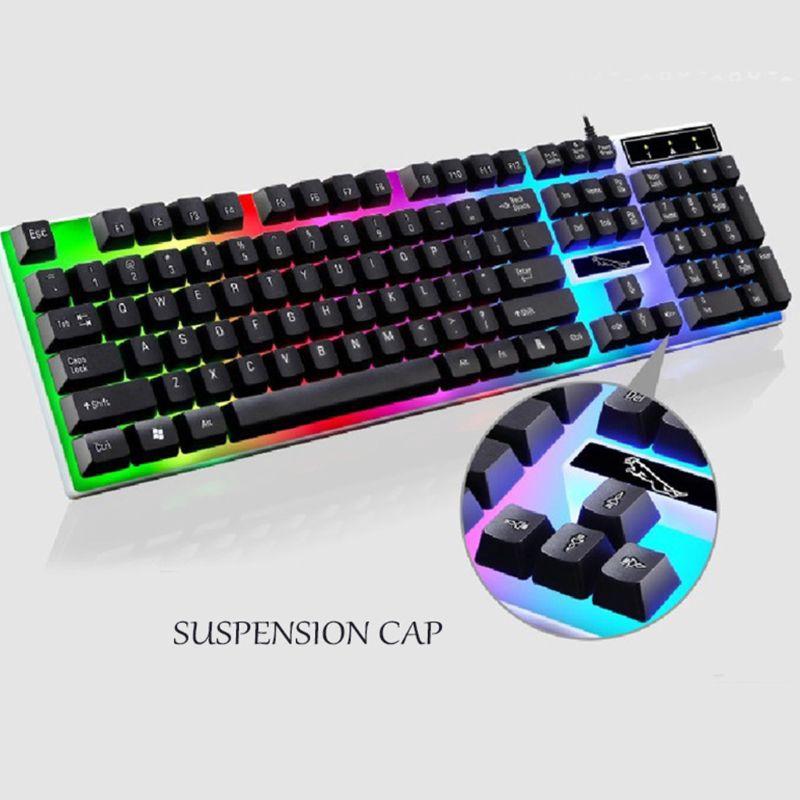 Bộ Bàn Phím Và Chuột Chơi Game Có Đèn Led Cầu Vồng Cho Ps4 Xbox One