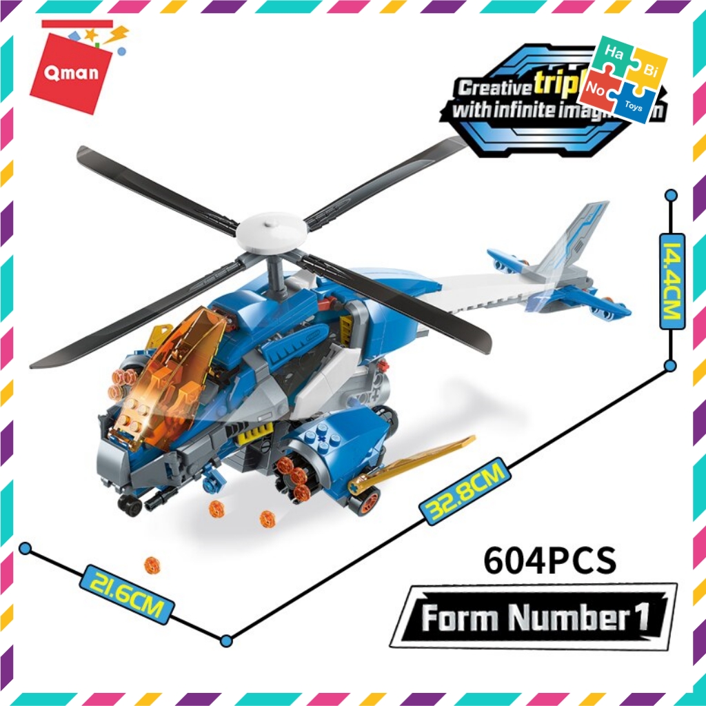 Bộ Đồ Chơi Xếp Hình Thông Minh Lego Qman 42103 - Máy Bay Trực Thăng Quân Sự Biến Hình 604 Mảnh Ghép Cho Trẻ Từ 6 Tuổi