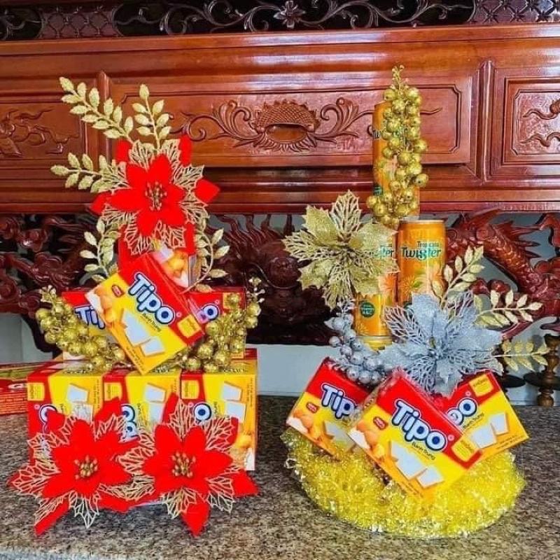 Sét phụ kiện làm tháp lễ đồ thờ, trang trí bánh kẹo nước ngọt