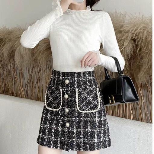 Chân váy ngắn chữ A chất dạ siêu trẻ trung dễ mix đồ