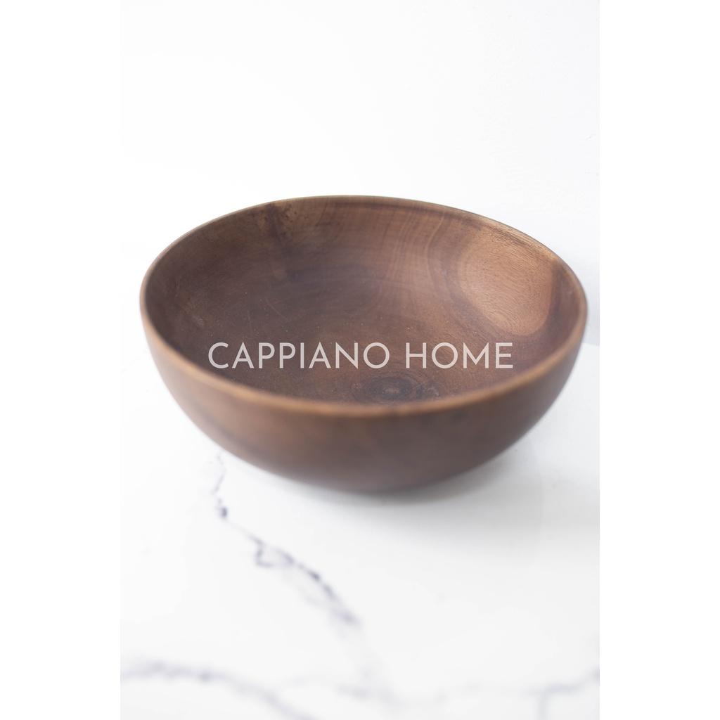 Bát gỗ Decor phong cách Nhật Bản, bát gỗ sâu lòng đựng salad, bát đựng đồ ăn tiện lợi | Cappiano Home
