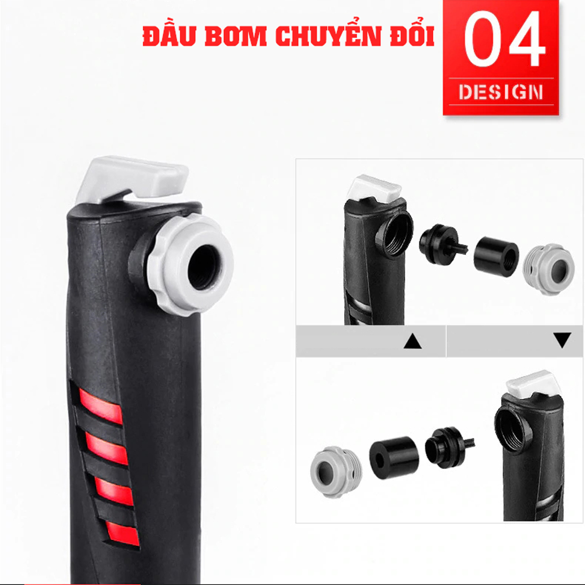 Bơm Xe Đạp Mini Treo Xe Gắn Khung Sườn Có Đế Gắn Sử Dụng Khẩn Cấp 120Psi 8 Bar Siêu Nhẹ Xy Lanh Lõi Nhôm (Kèm 2 Đầu Bơm) Mai Lee