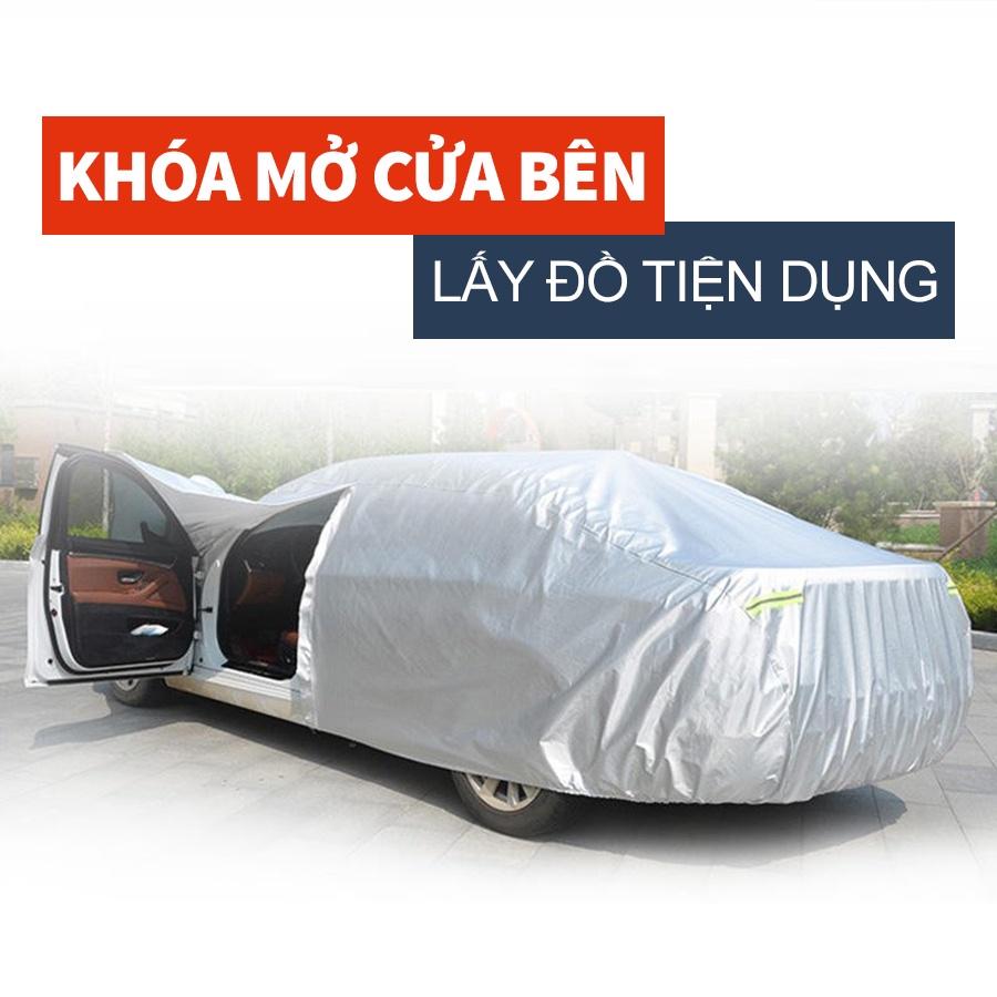 Bạt phủ trùm xe ô tô vải dù Oxford tráng bạc 3 lớp cao cấp chống xước, chống nắng, chống cháy cho ô tô, dày dặn bóng mịn