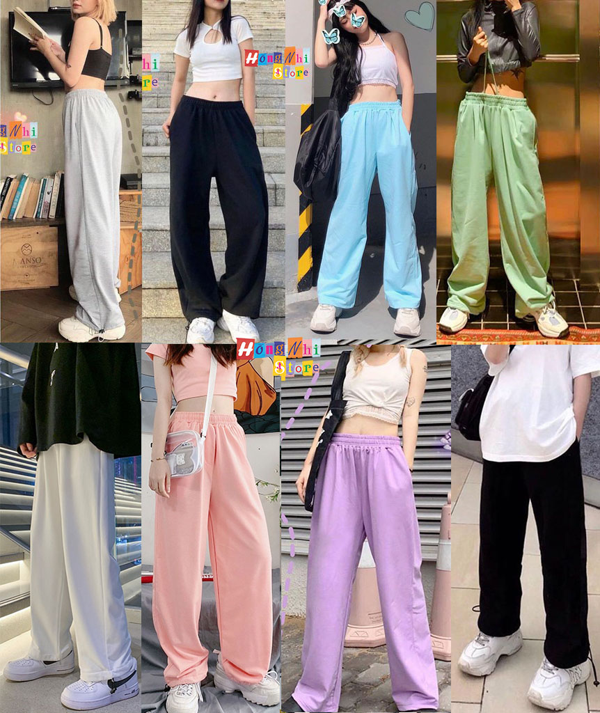 Quần Jogger Basic Ulzzang Unisex Jogger Trơn Dây Rút Lai Ống Rộng - MM
