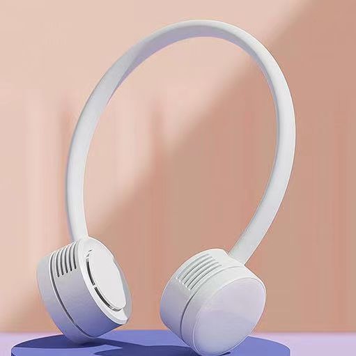 Quạt treo cổ Xiaomi Qualitell Quạt tuabin ba tốc độ gió silicone thân thiện với da Điều chỉnh miễn phí 360 độ