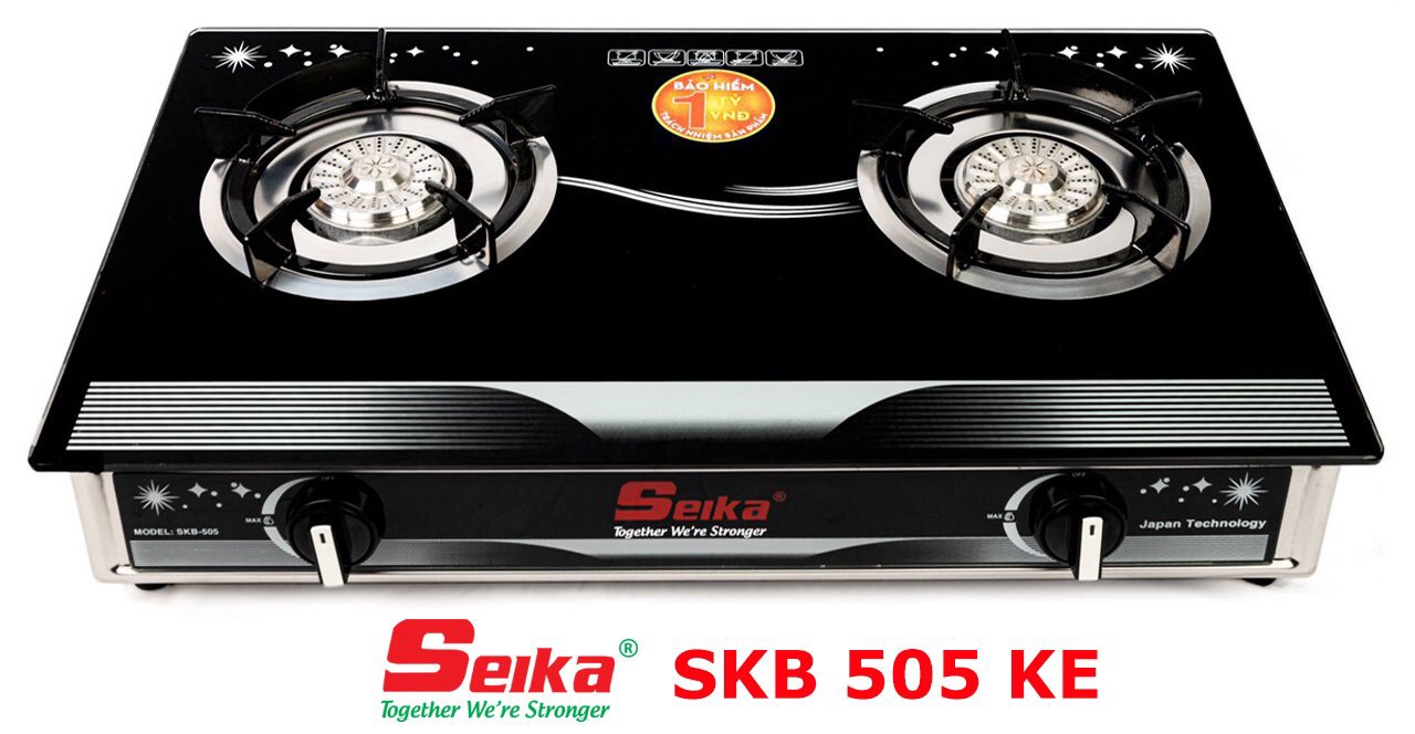 Bếp Gas Đôi Mặt Kính Seika - SKB 505 KE - Hàng Chính Hãng