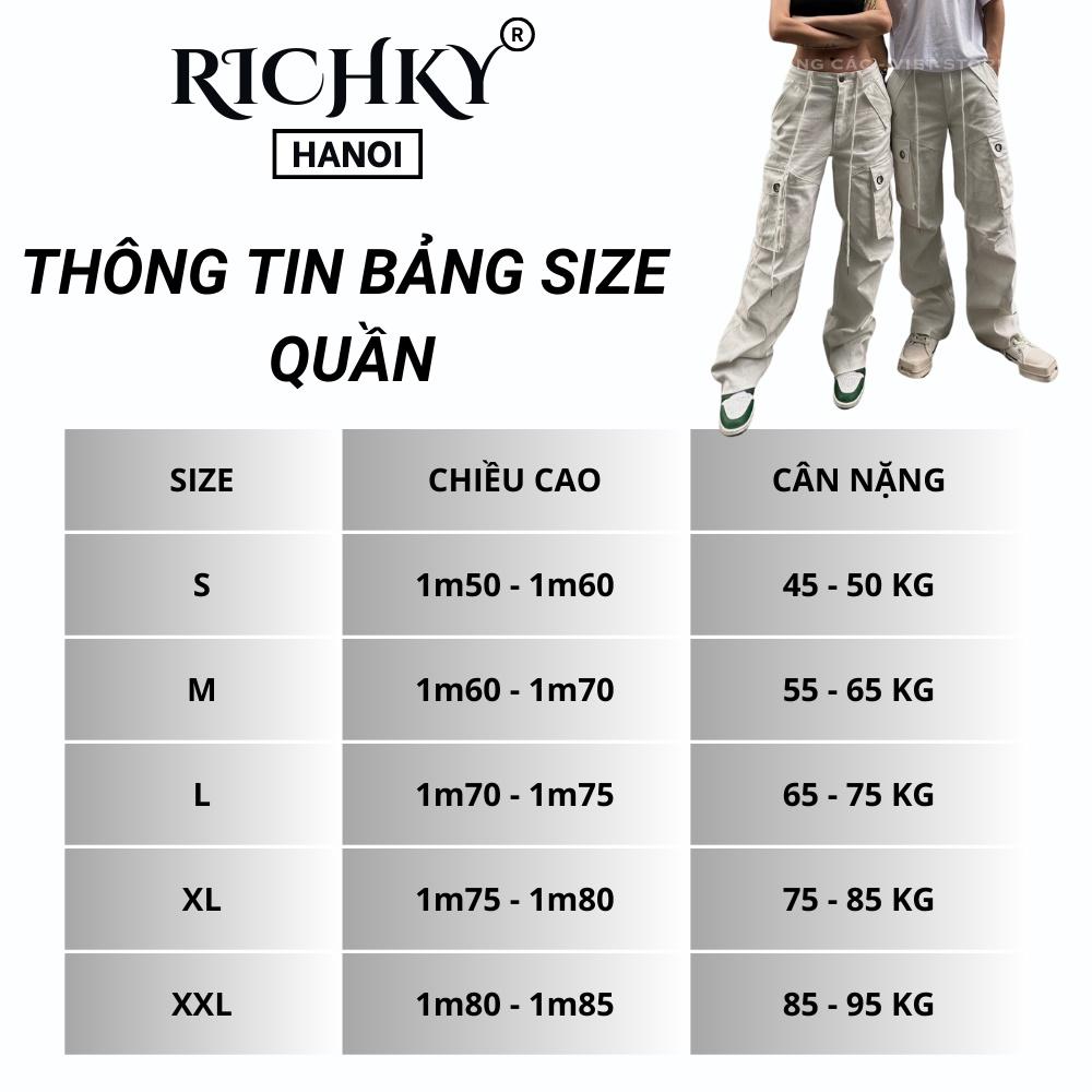 Quần Kaki Cargo Túi Hộp Ống Suông Richky Hanoi Màu Nâu Q111