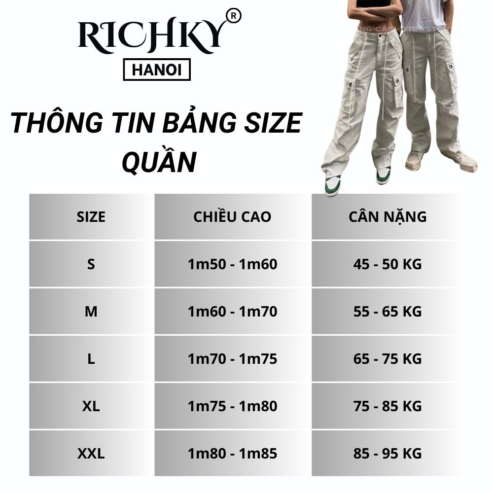 Quần Kaki Cargo Pant Túi Hộp Ống Suông Richky Hanoi Màu Đen Q333