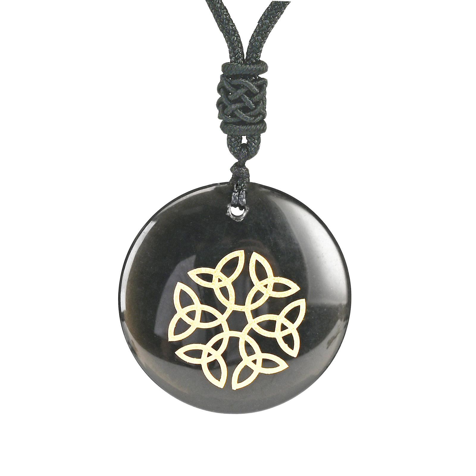 Round Pendant Necklace with Hand Woven Rope Necklace Jewelry for Women Men Party Gift