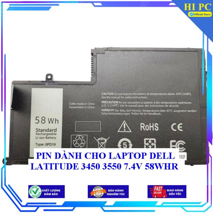 PIN DÀNH CHO LAPTOP DELL LATITUDE 3450 3550 7.4V 58WHR - Hàng Nhập Khẩu