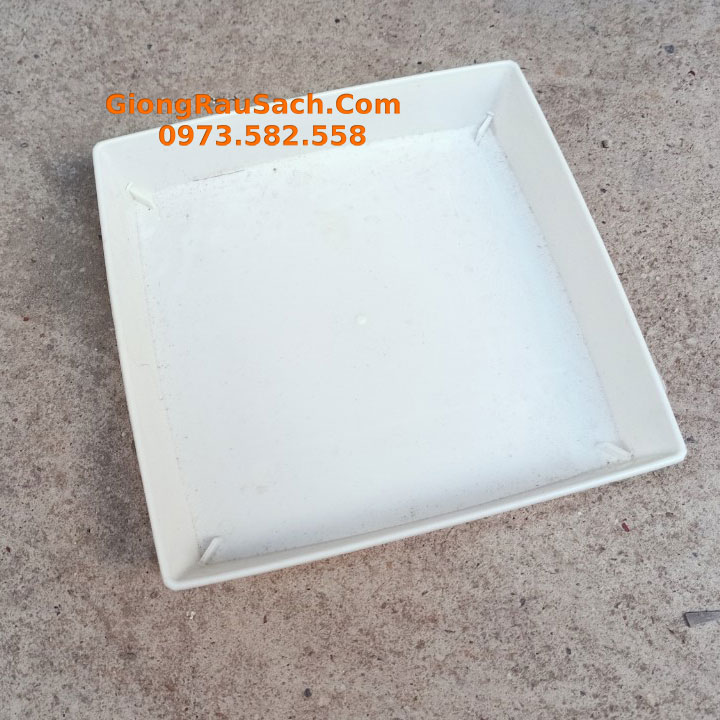 Combo 5 khay Đĩa Lót Hứng Nước Chậu Trồng Cây Cảnh DV25 Vuông Viền 22.7cm lọt lòng 22cm