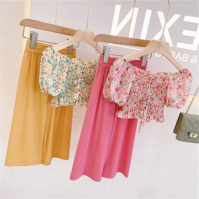 Set áo hoa nhí tay bồng cho bé
