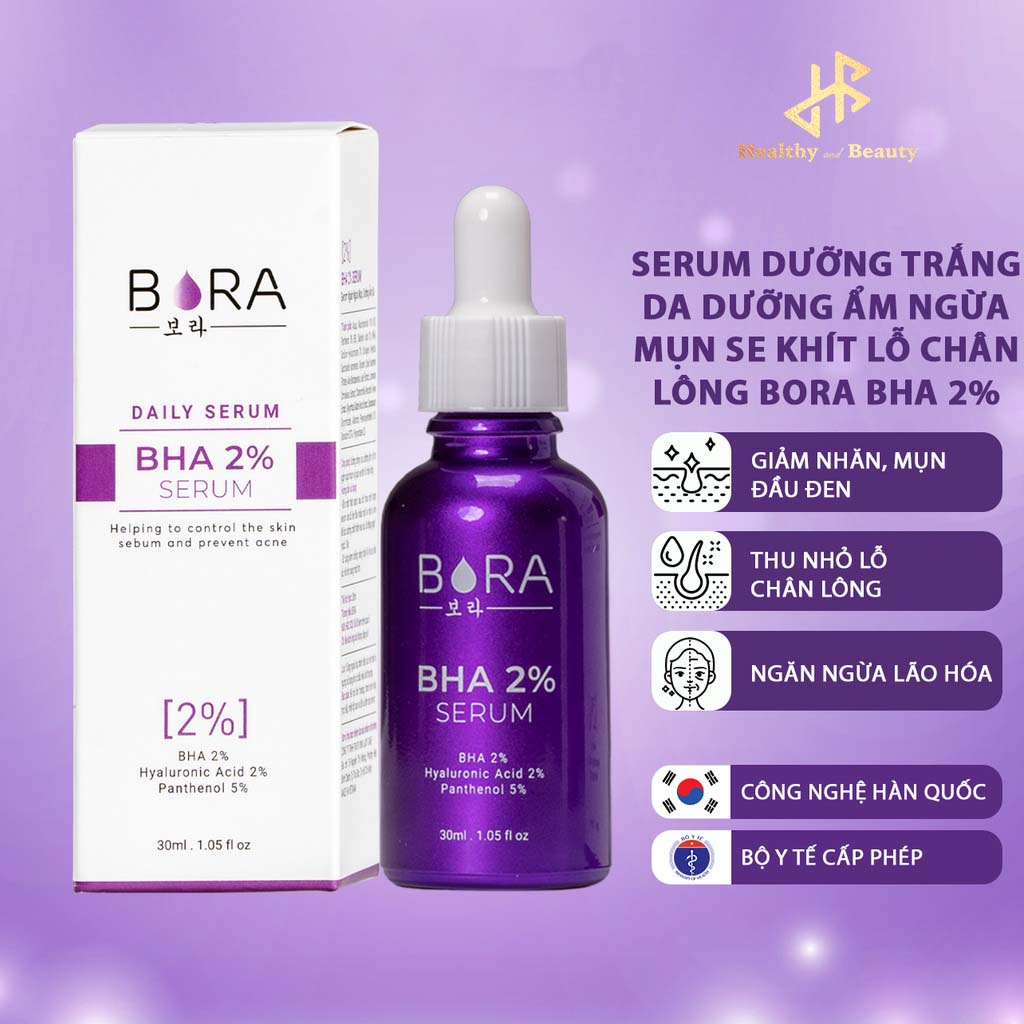 Tinh chất hỗ trợ trị mụn và tẩy tế bào chết Bora BHA 2% lọ 30ml