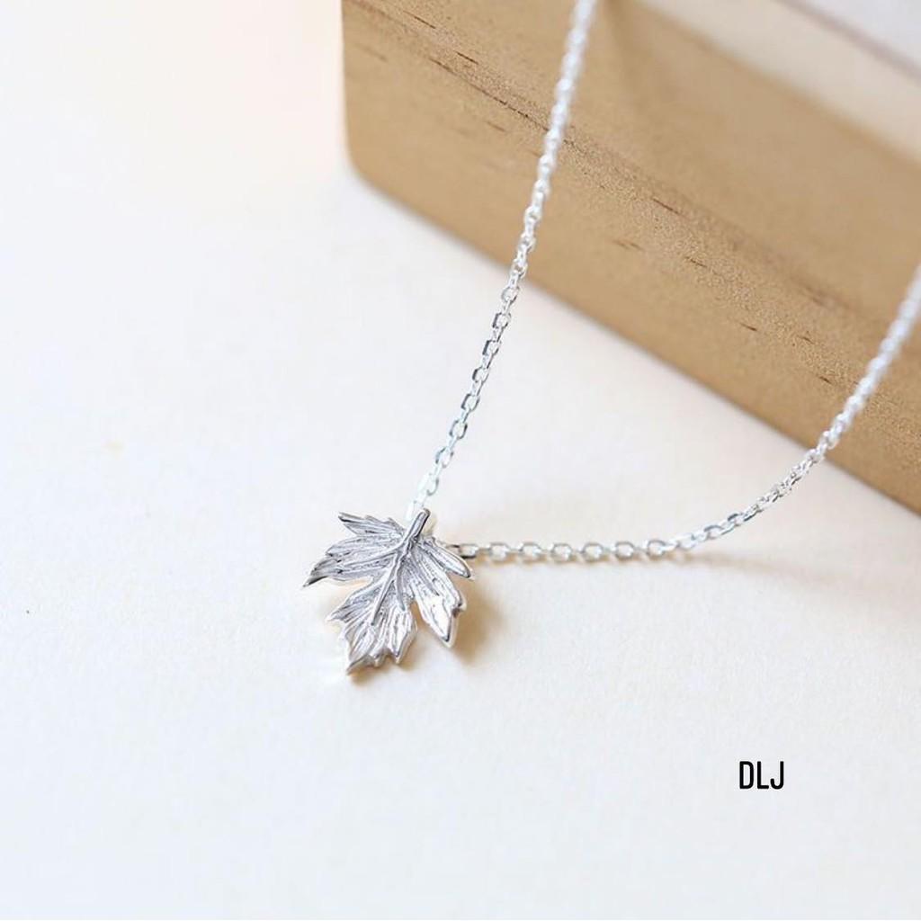Dây chuyền bạc nữ mặt hình lá  nhẹ nhàng thanh lịch MS70 VÀNG BẠC AN CHI