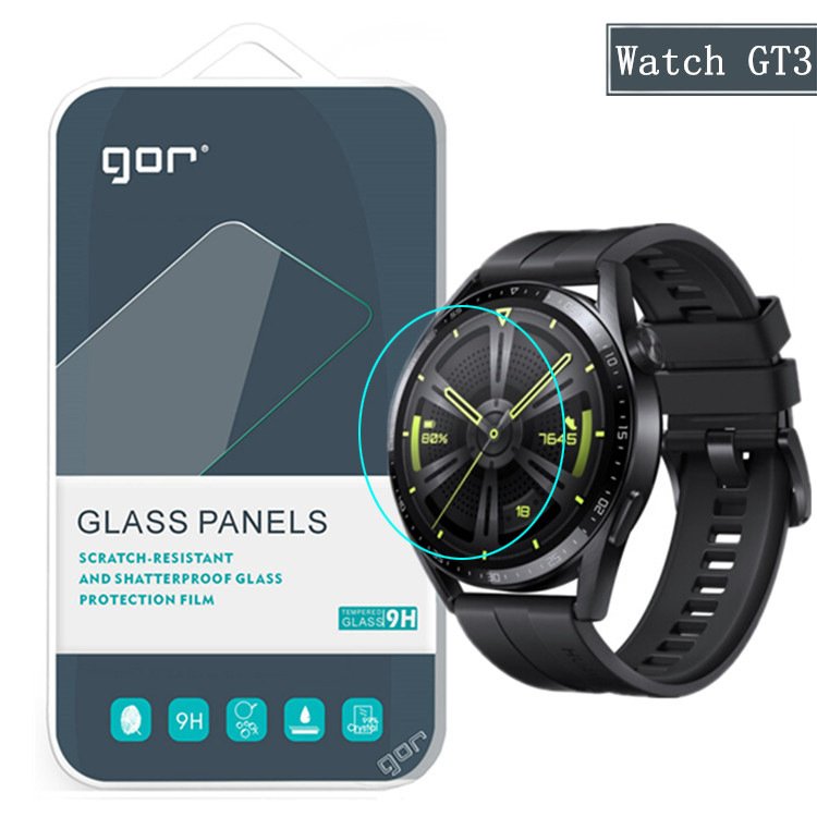 Bộ 3 Kính Cường Lực Dán Màn Hình Gor Dành Cho Huawei Watch Gt3 46Mm, Trong Suốt - Hàng Chính Hãng