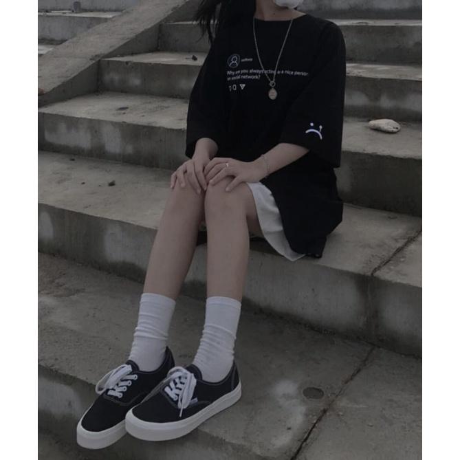 Áo thun unisex tay lỡ Sadboiz sad stagram đầy đủ tag cổ tag tay Hany shop