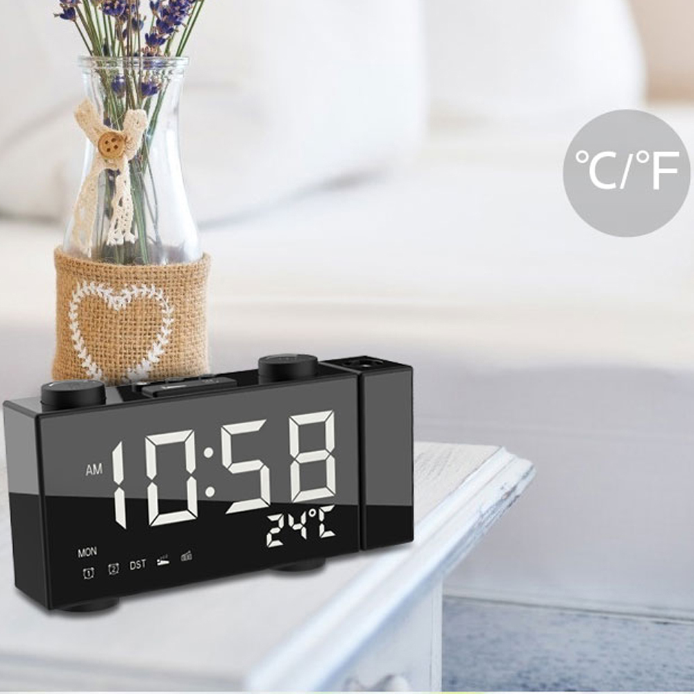 Đồng hồ báo thức kỹ thuật số đa năng có màng LCD hiển thị thời gian , dự báo thời tiết