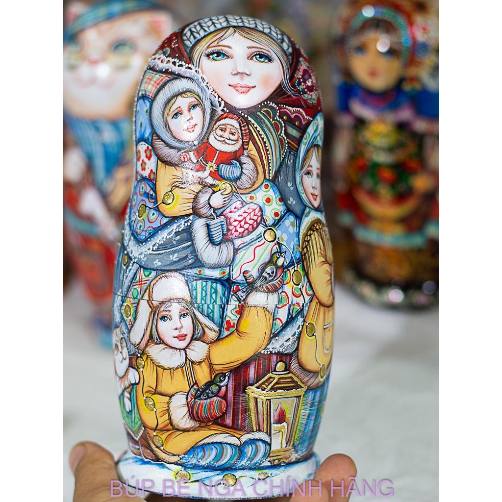 BỘ BÚP BÊ NGA MATRYOSHKA CAO CẤP 5 LỚP 20CM HOA VĂN "CÔ BÉ MÙA ĐÔNG" CỰC ĐẸP VÀ PHONG CÁCH
