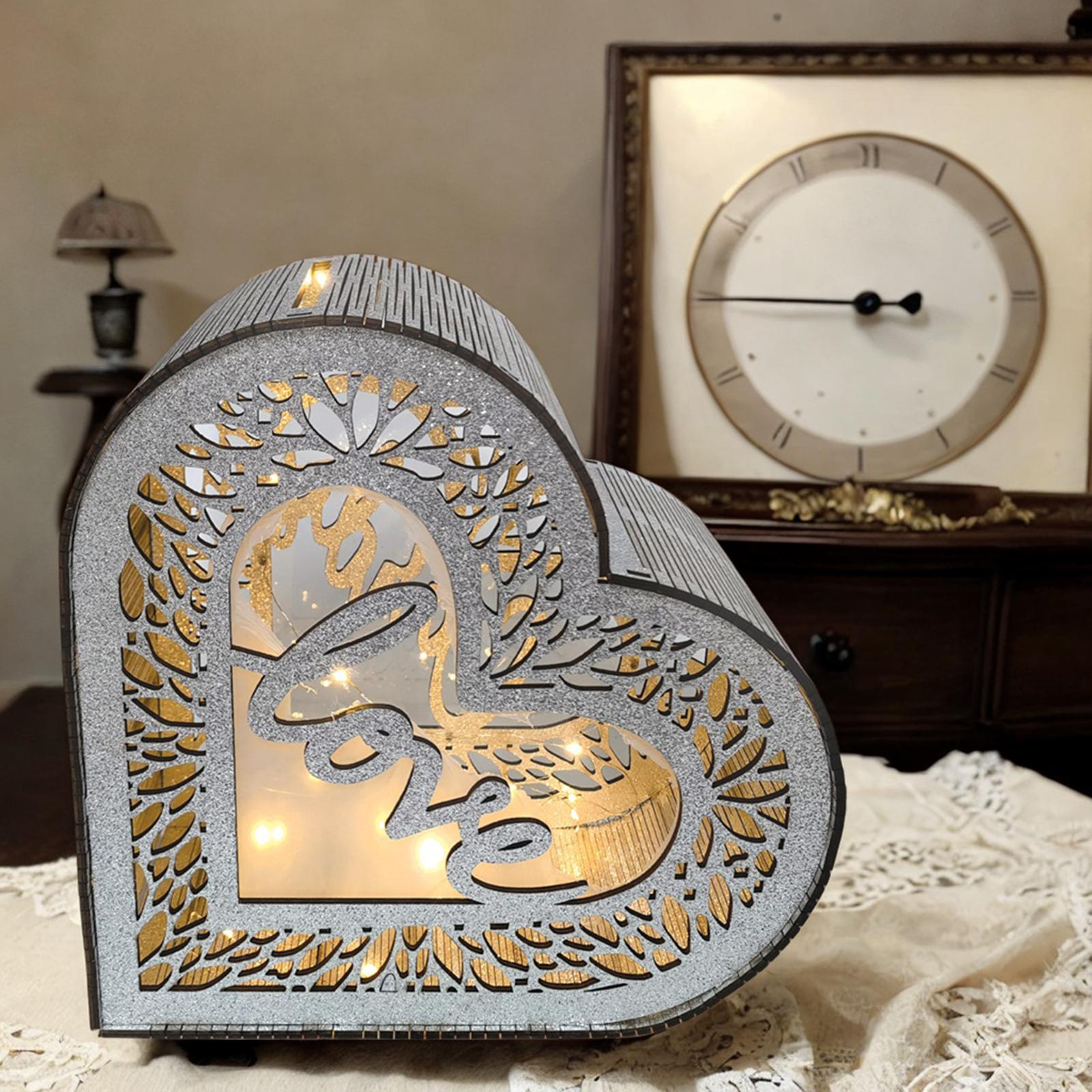 Wooden Gift Card Box Rustic Wood Post Money Box for Party Birthday Gathering