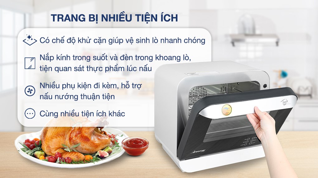 Lò chiên không dầu hơi nước Dreamer DKA-SAF118W 18 lít - Hàng chính hãng