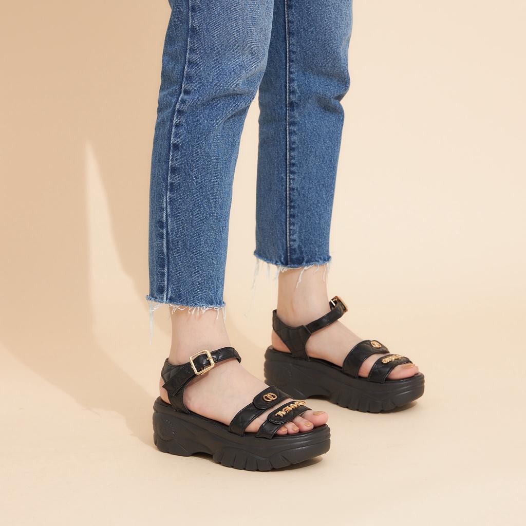 Giày Sandal Nữ MWC 2964 - Giày Sandal Đế Cao 7cm Siêu Hack Dáng Với 2 Quai Ngang Thời Trang