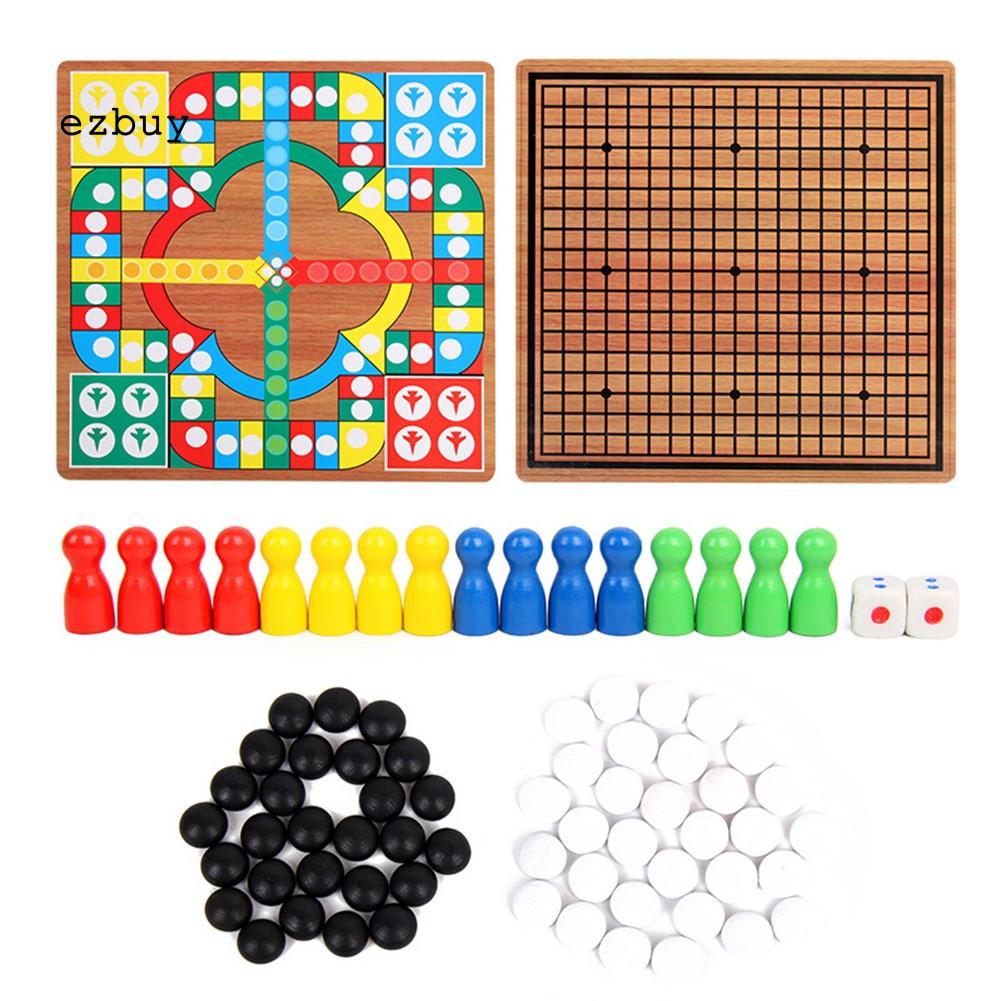 Bộ Đồ Chơi Ludo Go Bằng Gỗ 3 Trong 1