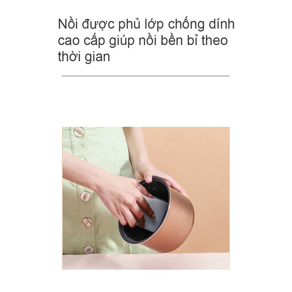 Nồi cơm điện mini dung tích 1,2 lit dùng cho 1-2 người phù hợp sinh viên độc thân FZ618 đi kèm phíc cắm đa năng