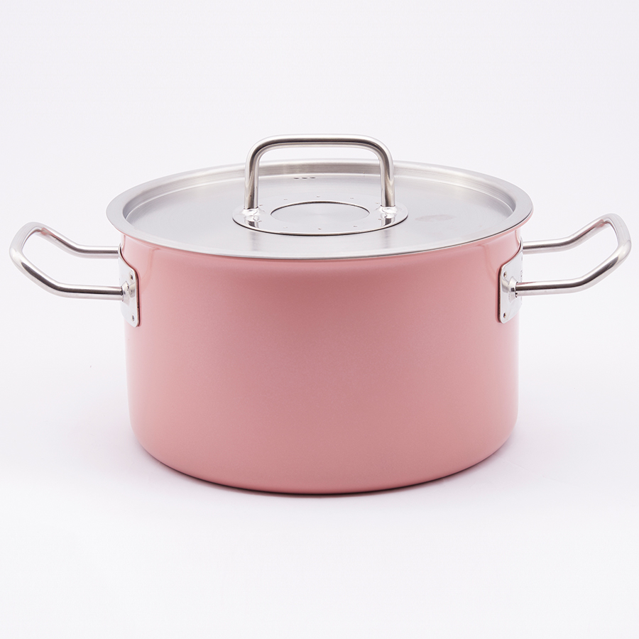 Nồi Edelkochen Solid Hồng 3 Lớp đáy liền cao cấp 20cm - Dung tích 3.7L