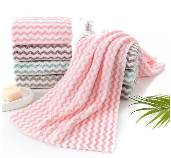 Combo Khăn mặt lông mịn xuất Hàn sọc kẻ siêu mềm mại 30x50cm