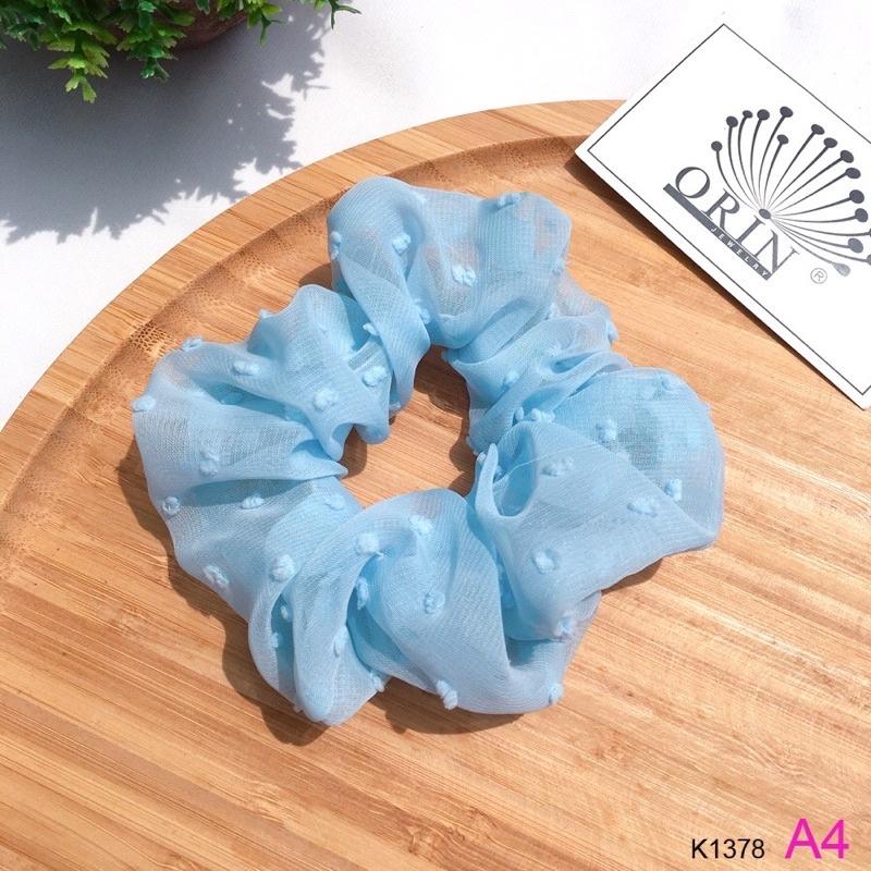 Buộc tóc, cột tóc vải scrunchies vải voan xinh xắn