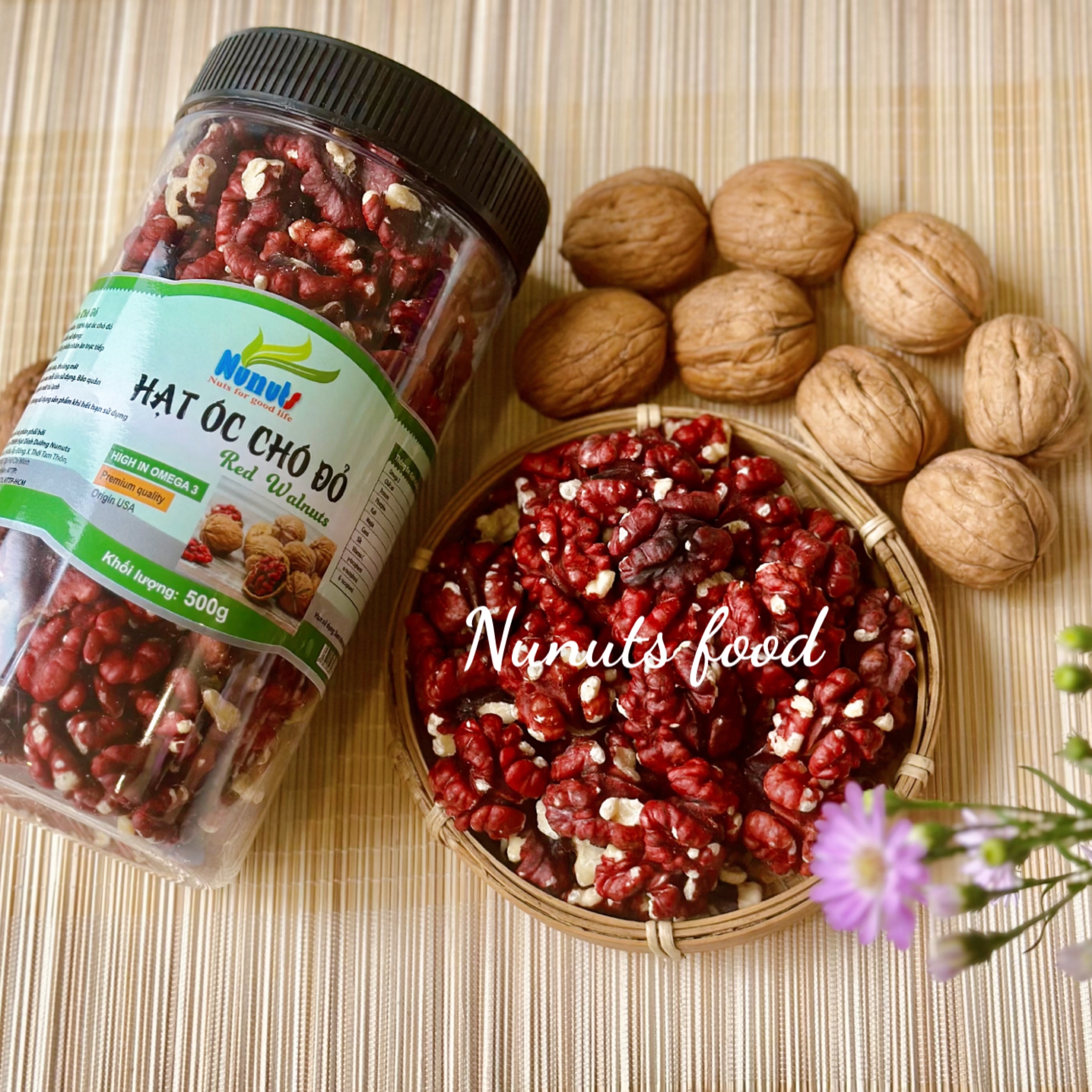 Hạt óc chó đỏ còn vỏ Mỹ, tặng kèm khạy tách vỏ trong túi,hạt vụ mùa mới, không hôi dầu, không chất bảo quản, hạt óc chó hữu cơ cho mẹ bầu hết nghén con thông minh Nunuts